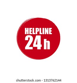 Help Line 24 hours red banner,Tag, Sticker, Sign