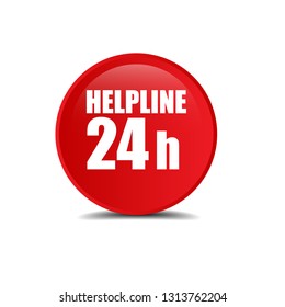 Help Line 24 hours red banner,Tag, Sticker, Sign