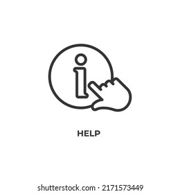 help line icon. linear style sign for mobile concept and web design. Outline vector icon. Symbol, logo illustration. Vector graphics