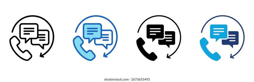 Help Line icon Multi Style Vector Illustration