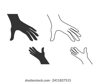 Conjunto de iconos de la línea de ayuda. Uno de los iconos web establecidos. Señal plana del vector