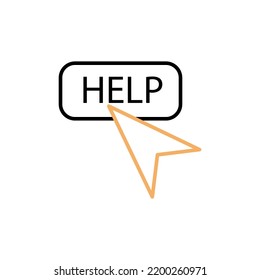 help line icon. Simple element illustration. help concept outline symbol design.