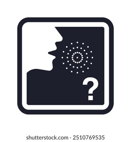 Help Line and Voice Control Icons: Podcaster Symbols, Graphics, and Platform Supervision Booth Signs. Talking Person Sign. Man with Open Mouth Icon for Communication. Vector.