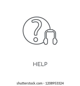 Help linear icon. Help concept stroke symbol design. Thin graphic elements vector illustration, outline pattern on a white background, eps 10.