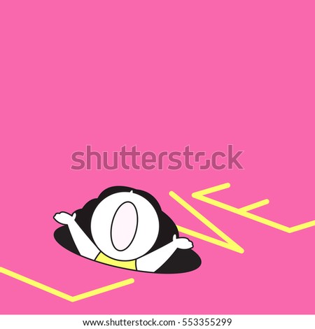 Help Me I Am Falling In Love Concept Character Card Paper Note illustration
