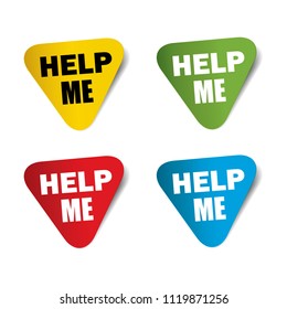 Help me Realistic,Sticker and Tag set-vector illustration