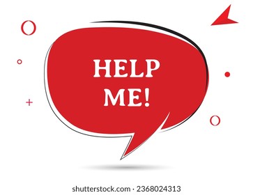 Help me speech bubble text. Hi There on bright color for Sticker, Banner and Poster. vector illustration.