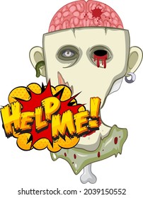 Hilf mir beim Textdesign mit gruseliger Zombie-Illustration