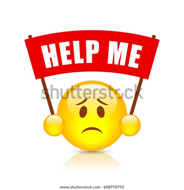 Help Me Vector Banner On White Stock Vector Royalty Free 608978792
