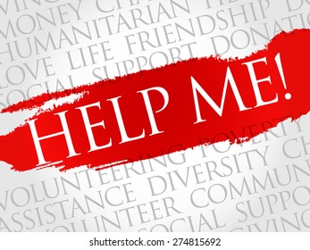 Help Me! word cloud concept