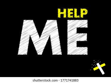 Help me writing text on black chalkboard. vector illustration
