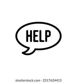 help message icon, customer support symbol. line vector isolated on white background. trendy and modern design