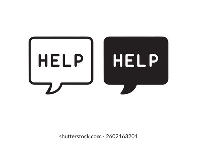 Help message icon in speech bubble Vector