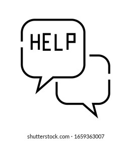 Help message line icon, concept sign, outline vector illustration, linear symbol.