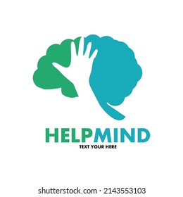 Help mind vector logo template. This design use hand and brain symbol. Suitable for medical or social business.