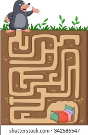 Help mole to find way home in an underground maze.