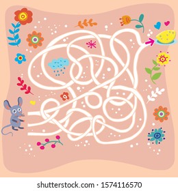 Help mouse find a way to cheese. maze game for children.