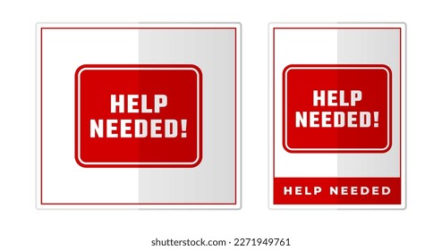 Help needed hanging Sign Label Symbol Icon Vector Illustration