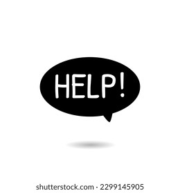 Help needs callout speech icon label design vector