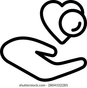 Help the Needy Modern Black Outline Icon Design