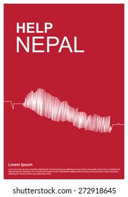 Help Nepal Charity advertisement. Help Nepal. Ecg Nepal Map in Cover Page