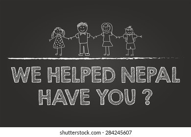 Help Nepal With Donations Sign On Blackboard