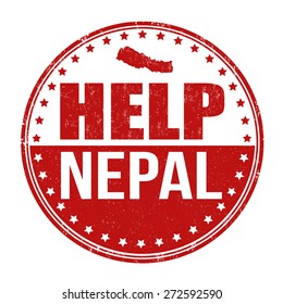 Help Nepal grunge rubber stamp on white background, vector illustration