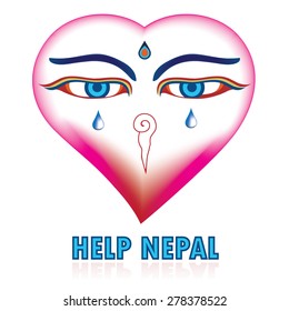 Help nepal. Heart Cry concept for help nepal