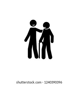 help old man pictogram icon. Element of positive character icon for mobile concept and web apps. Pictogram of  help old man icon can be used for web and mobile