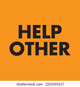 help other text on yellow background.