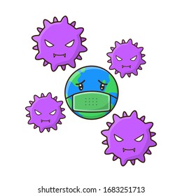 
help our earth from coronavirus illustration