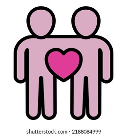 Help people icon outline vector. Charity care. Social help