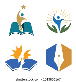 Help People to Success in Study School Logo Symbol