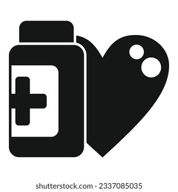 Help pill icon simple vector. Drug treatment. Person cure