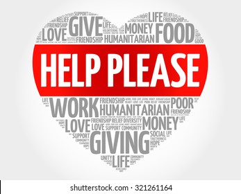 Help please word cloud, heart concept