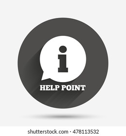 Help point sign icon. Information symbol. Circle flat button with shadow. Vector