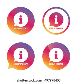 Help point sign icon. Information symbol. Gradient buttons with flat icon. Speech bubble sign. Vector