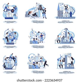 Help in professional development. Qualified employee training program. Learning for software development and growth. Agile project management devOps team, project life scrum meeting. Creative metaphor