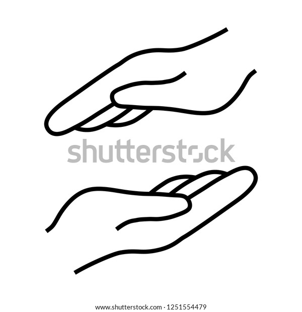 Help Protect Hand Vector Icon On Stock Vector (Royalty Free) 1251554479