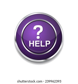 Help Purple Vector Icon Button