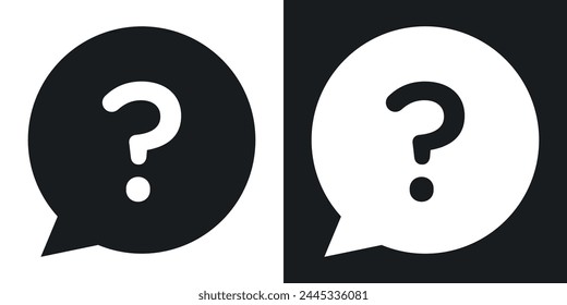 Help Query and Interrogation Icon Set. Information FAQ and Question Symbol.