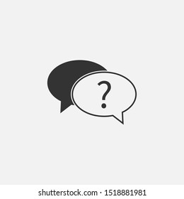 Help, query, question mark, support icon. Vector illustration, flat design.