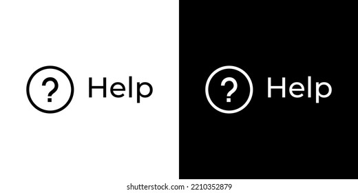 Help, question mark icon vector in clipart style