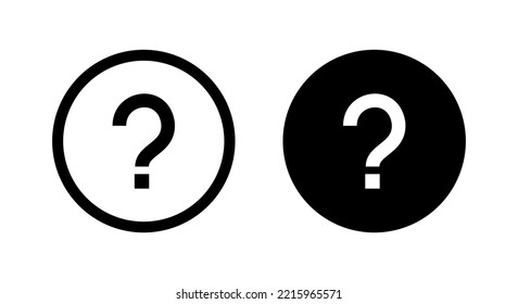 Help, question mark icon vector isolated on circle background