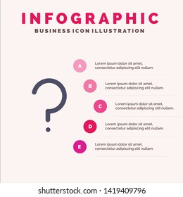 Help, Question, Question Mark, Mark Solid Icon Infographics 5 Steps Presentation Background