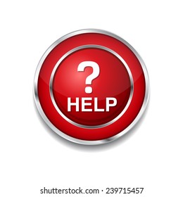 Help Red Vector Icon Button