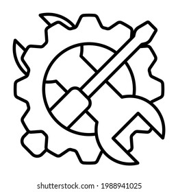 Hilfe, Reparatur von Thin Line-Symbol., Änderung von Symbol, Logo. Vektorgrafik EPS10