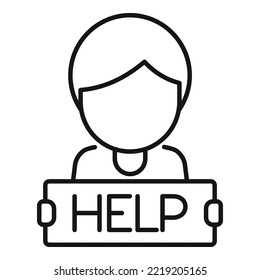 Help Request Icon Outline Vector. Information Service. Internet Appeal