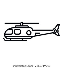 Help rescue helicopter icon outline vector. Air transport. Aerial guard