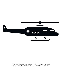 Help rescue helicopter icon simple vector. Air transport. Aerial guard